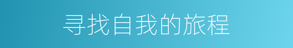 寻找自我的旅程的同义词