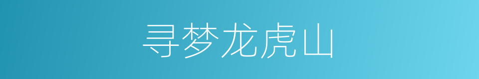 寻梦龙虎山的同义词