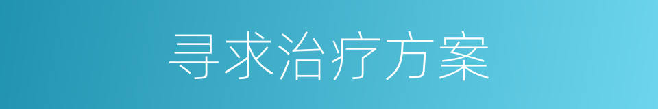 寻求治疗方案的同义词