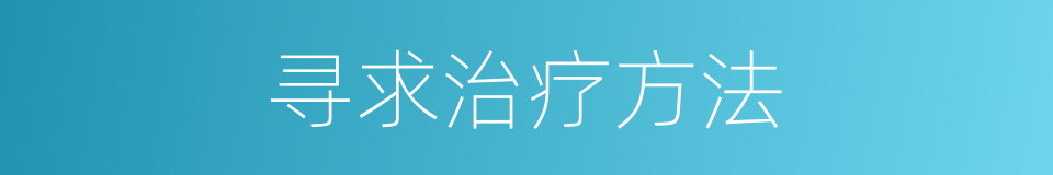 寻求治疗方法的同义词