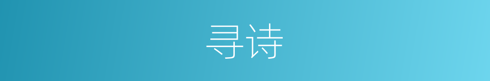 寻诗的意思