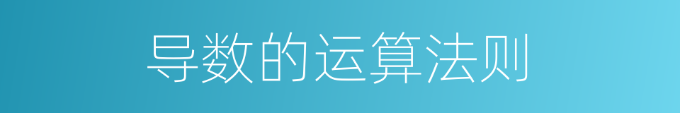 导数的运算法则的同义词