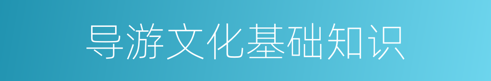 导游文化基础知识的同义词