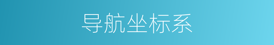导航坐标系的同义词
