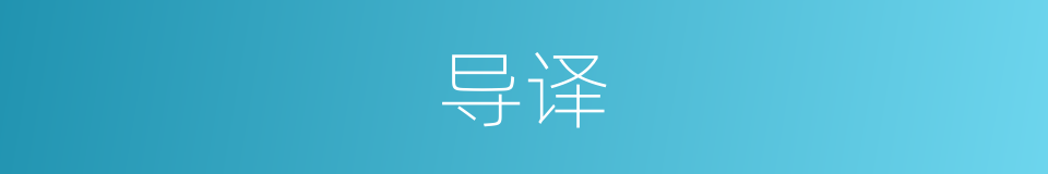 导译的意思