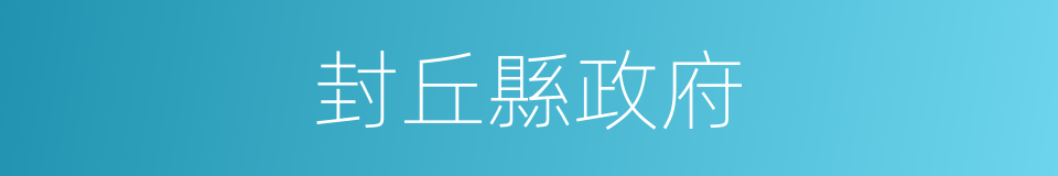 封丘縣政府的同義詞