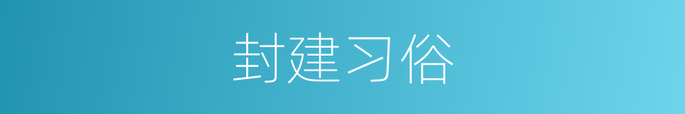 封建习俗的同义词