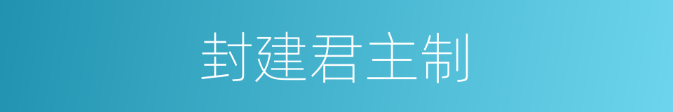 封建君主制的同义词