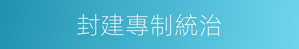 封建專制統治的同義詞