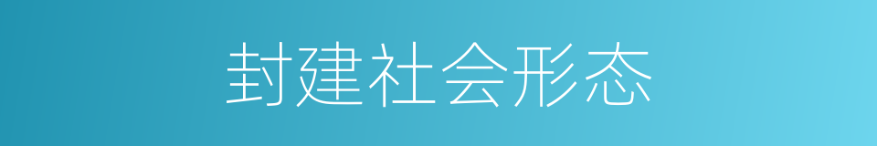封建社会形态的同义词