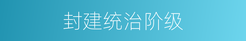 封建统治阶级的同义词