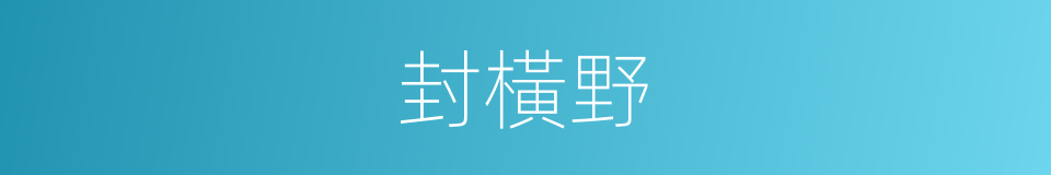封橫野的同義詞