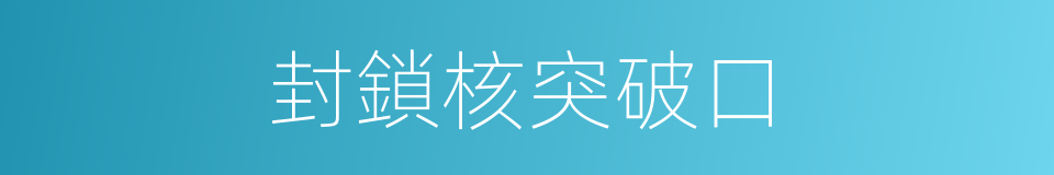 封鎖核突破口的同義詞