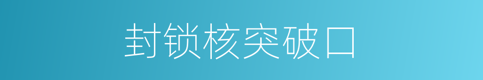封锁核突破口的同义词
