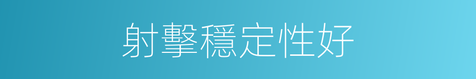 射擊穩定性好的同義詞