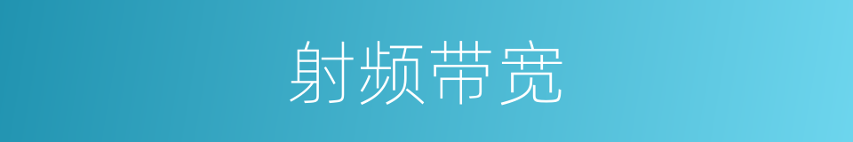 射频带宽的同义词