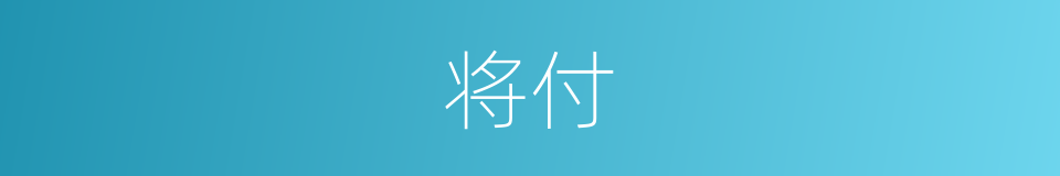 将付的同义词