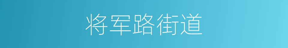 将军路街道的同义词