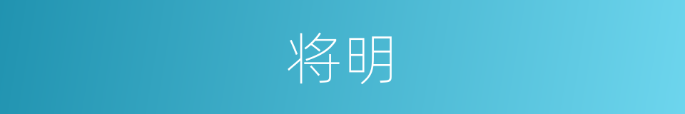 将明的意思