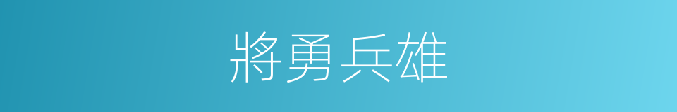 將勇兵雄的意思