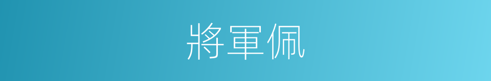 將軍佩的意思