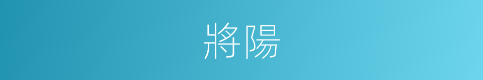 將陽的意思