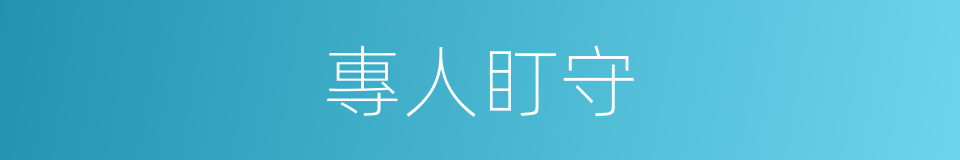 專人盯守的同義詞