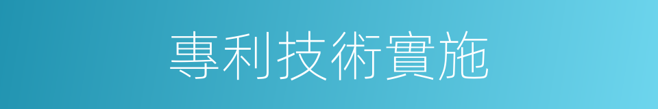 專利技術實施的同義詞