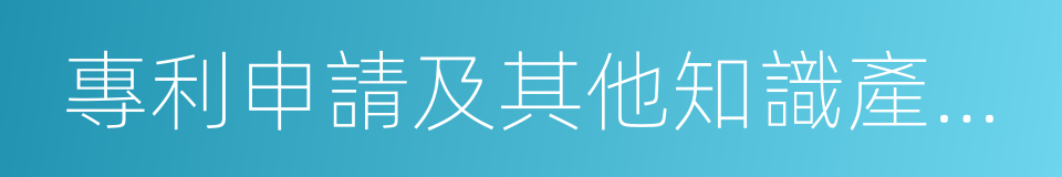 專利申請及其他知識產權事務的同義詞