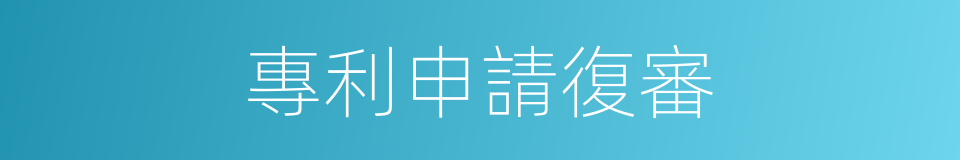 專利申請復審的同義詞