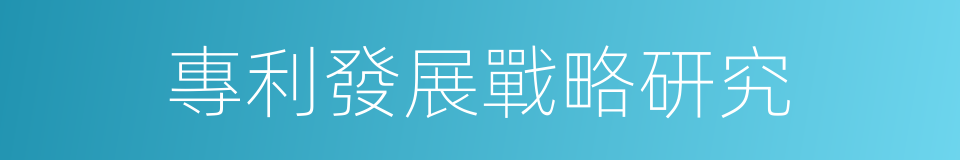 專利發展戰略研究的同義詞