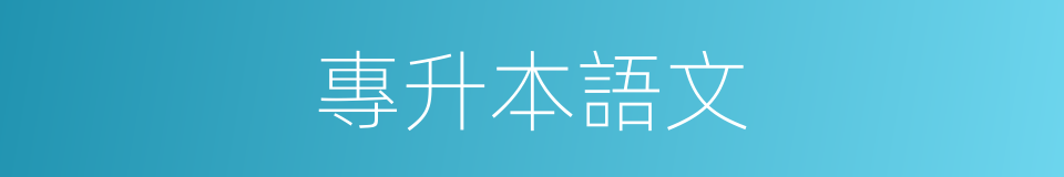 專升本語文的同義詞