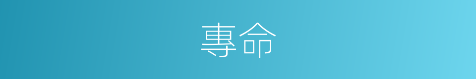 專命的意思