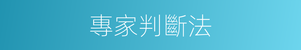 專家判斷法的同義詞