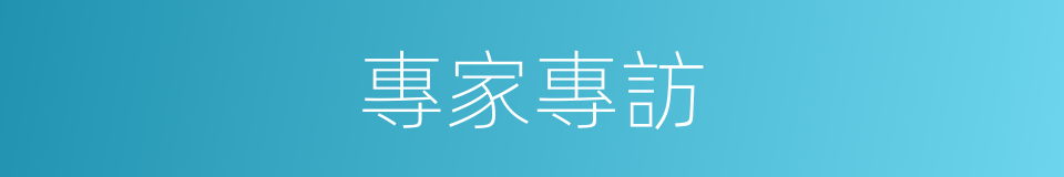 專家專訪的同義詞