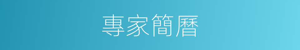 專家簡曆的同義詞