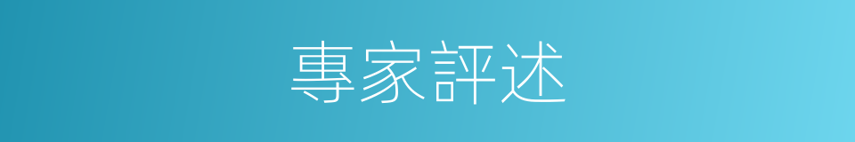 專家評述的同義詞