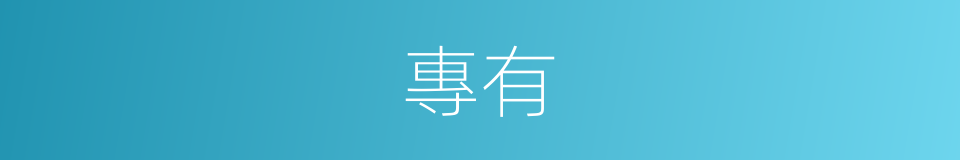 專有的意思