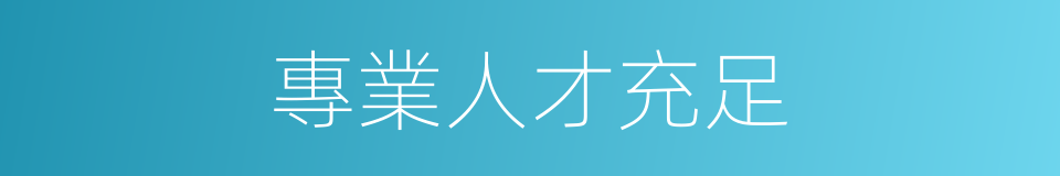 專業人才充足的同義詞