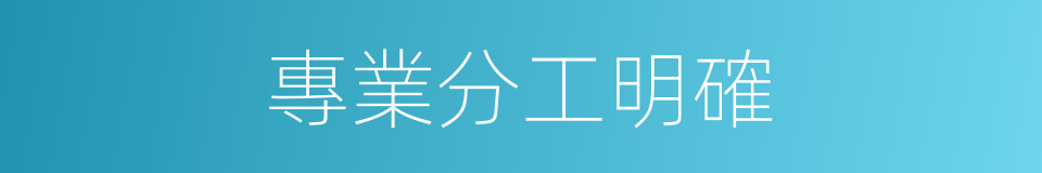 專業分工明確的同義詞