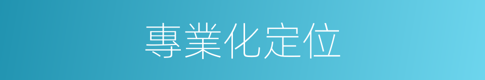 專業化定位的同義詞