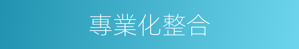 專業化整合的同義詞