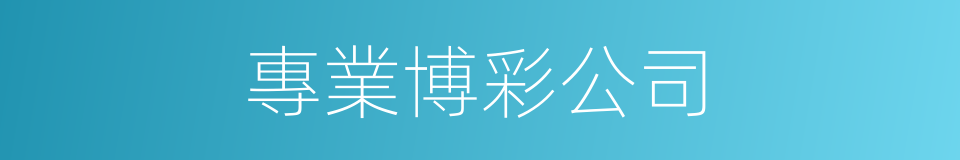 專業博彩公司的同義詞