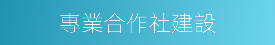 專業合作社建設的同義詞