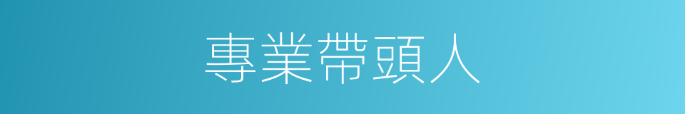 專業帶頭人的同義詞