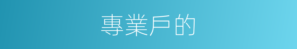專業戶的的同義詞