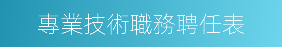 專業技術職務聘任表的同義詞