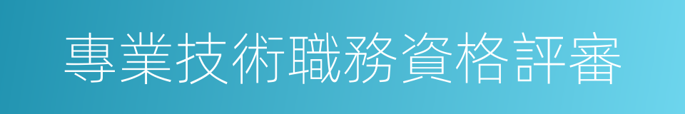 專業技術職務資格評審的同義詞
