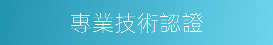 專業技術認證的同義詞