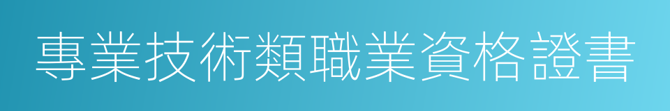 專業技術類職業資格證書的同義詞